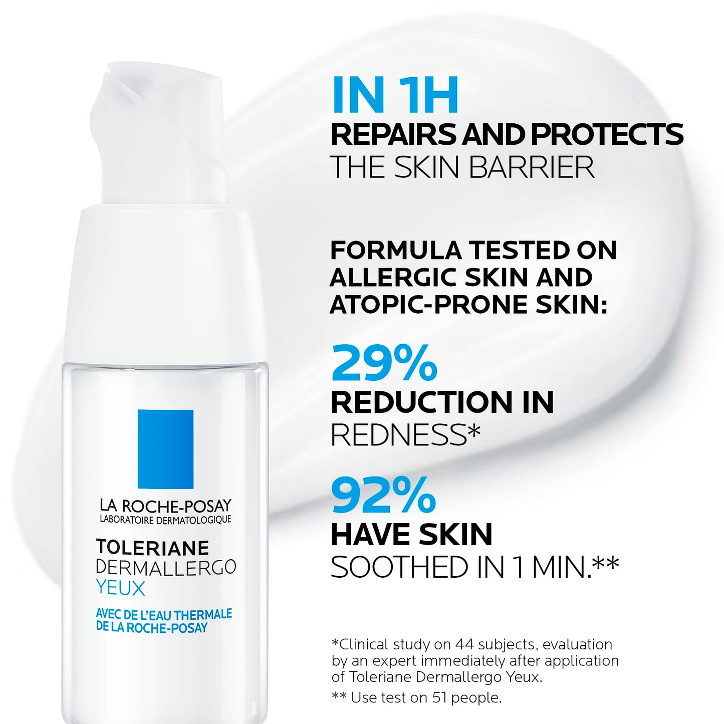 La Roche-Posay Eye Cream for Sensitive Skin, Toleriane Dermallergo Eye Cream, Intense Soothing Care with Shea Butter and Glycerin, Allergy Tested & Fragrance Free, 20ml La Roche-Posay