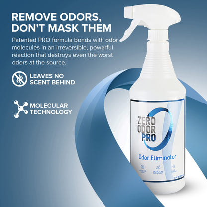 Zero Odor – Professional Odor Eliminator- Eliminate Extreme Air & Surface Odor– Patented Molecular Technology Best for Strong, Persistent Odor- Smell Great Again, 32oz(Over 700 Sprays) - Available at All In One Marketplace Canada