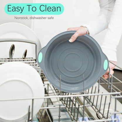 To encounter 9 Inch Silicone Round Cake Pans with Metal Frame, 2 Pack 🍁 All In One Marketplace Canada