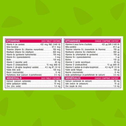FLINTSTONES Complete Chewable Multivitamin for Kids, Aspartame-Free, with Vitamin A, C6, B12, C, D, e, & Calcium 150 count - Available at All In One Marketplace Canada