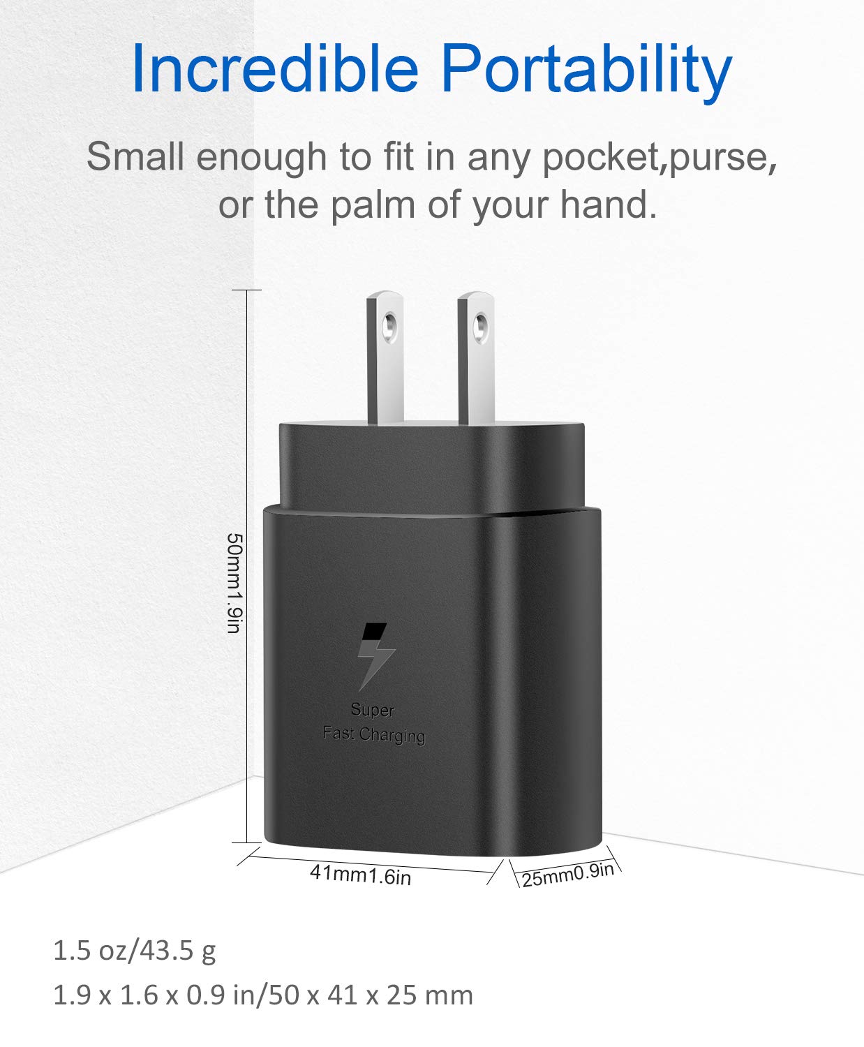 USB C Fast Charger, 2Pack 25W Type C Fast Charger Wall Charger Super Fast Charging Block for Galaxy S24 S23 S22 S21 S20 Ultra S10 S9, Note 20 10 9, with 6ft USB C to Type C Cable 25W Charger Adapter - Available at All In One Marketplace Canada