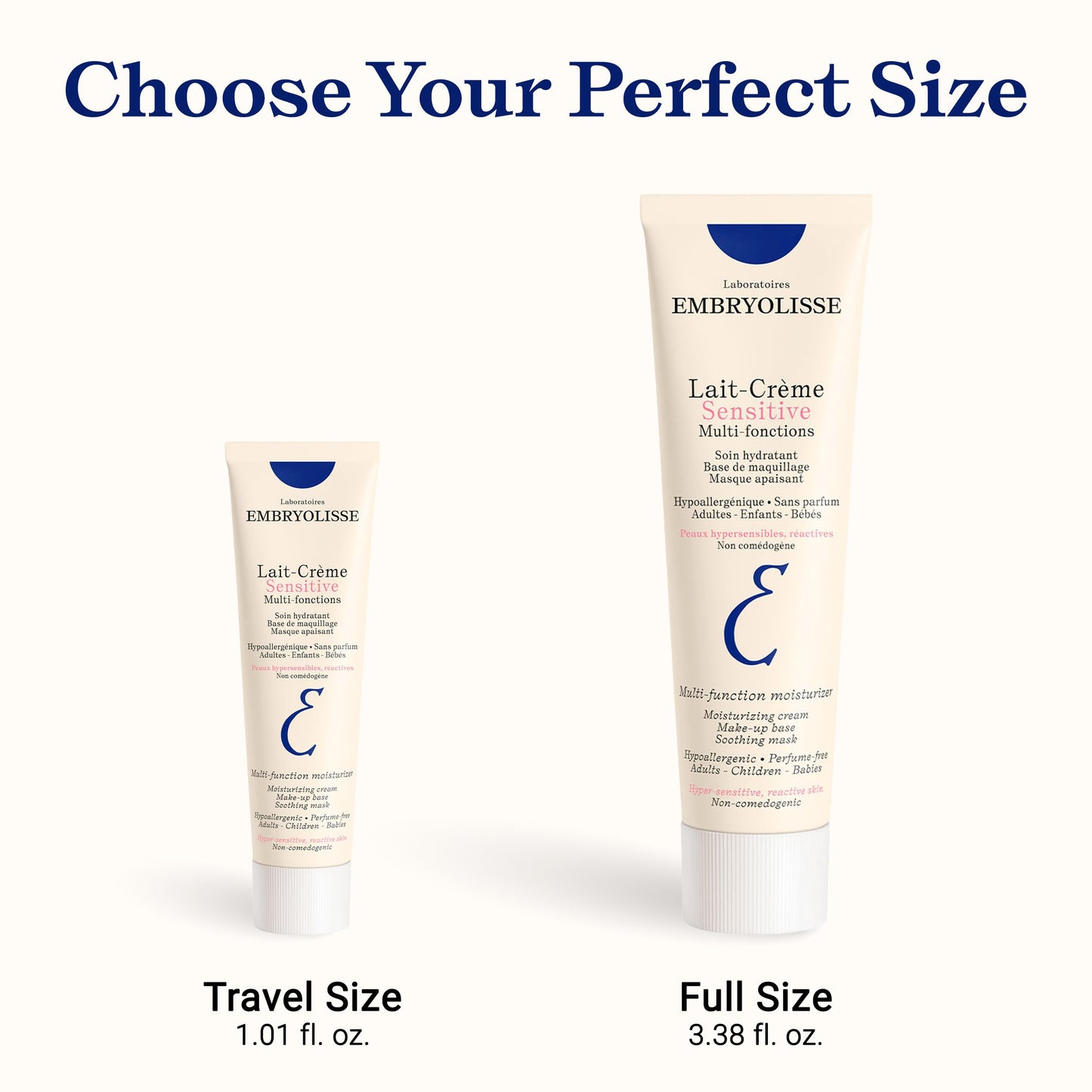 Embryolisse Lait Crème Sensitive Moisturizer. Hypoallergenic Face & Body Cream for All Skin Types With Aloe Vera & Shea Butter. Fragrance-Free & Suitable for Sensitive Skin - 100ml Embryolisse