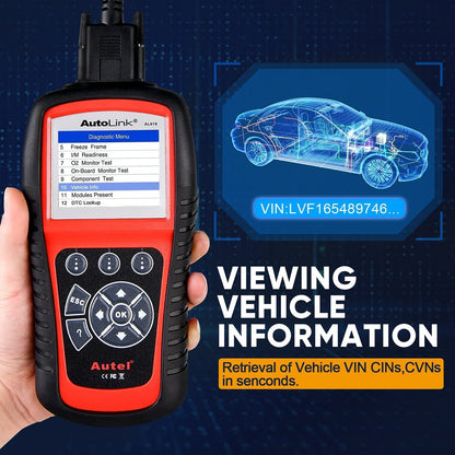 Autel AutoLink AL619 OBD2 Scanner, 2026 Newer ABS SRS Diagnostic Code Reader with10 OBDII Test Modes, Turn Off Check Engine Light, DTC Lookup, Live Data, Updated of MS319/ AL519/ ML519/ ML619 Autel