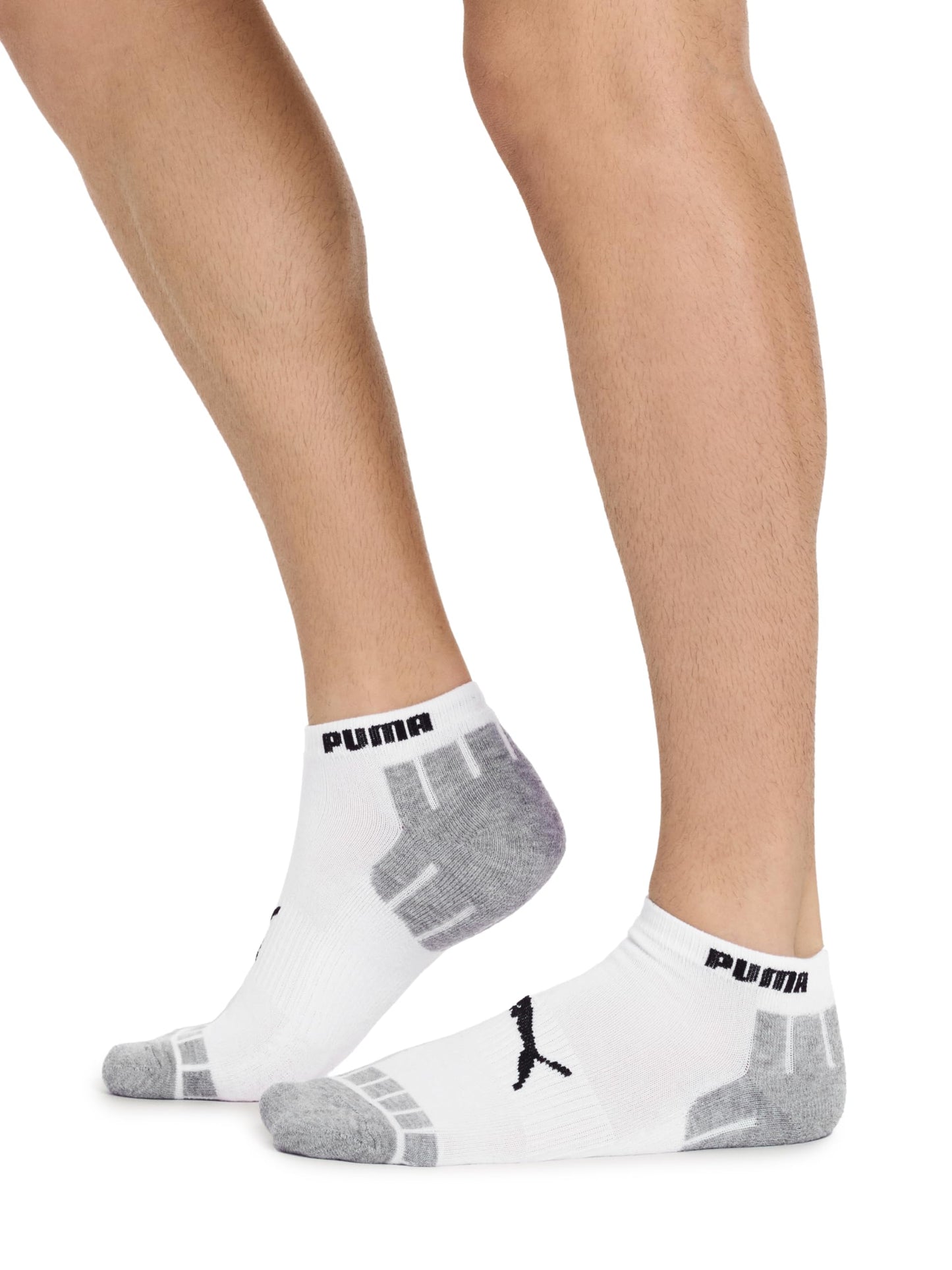 PUMA Men's 8 Pack Low Cut Socks, White/Black, 10-13