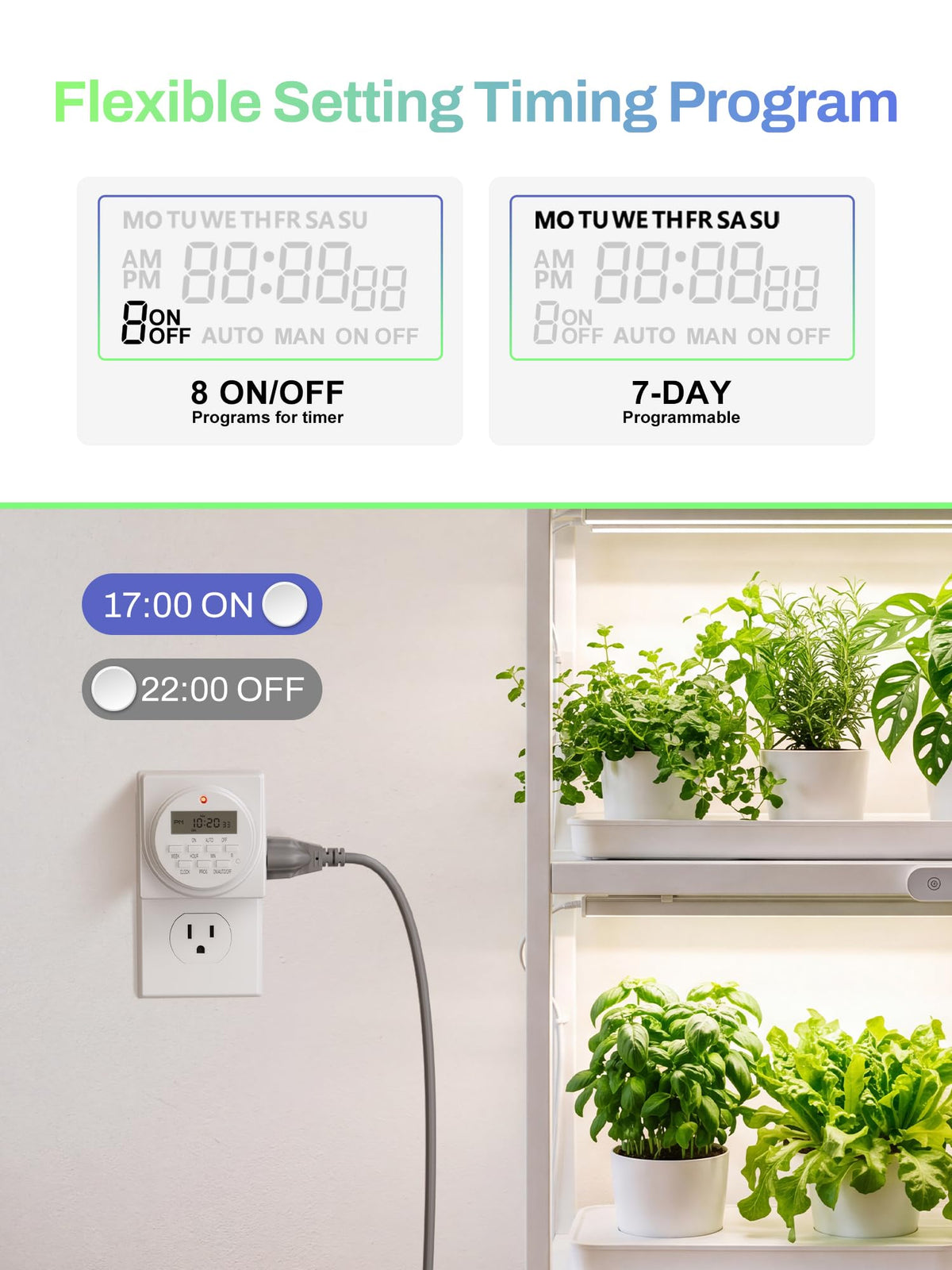 BN-LINK Indoor 7-Day Programmable Digital Timer Outlet, 2 Outlets, 1 Pack 🍁 All In One Marketplace Canada