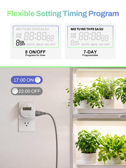 BN-LINK Indoor 7-Day Programmable Digital Timer Outlet, 2 Outlets, 1 Pack 🍁 All In One Marketplace Canada