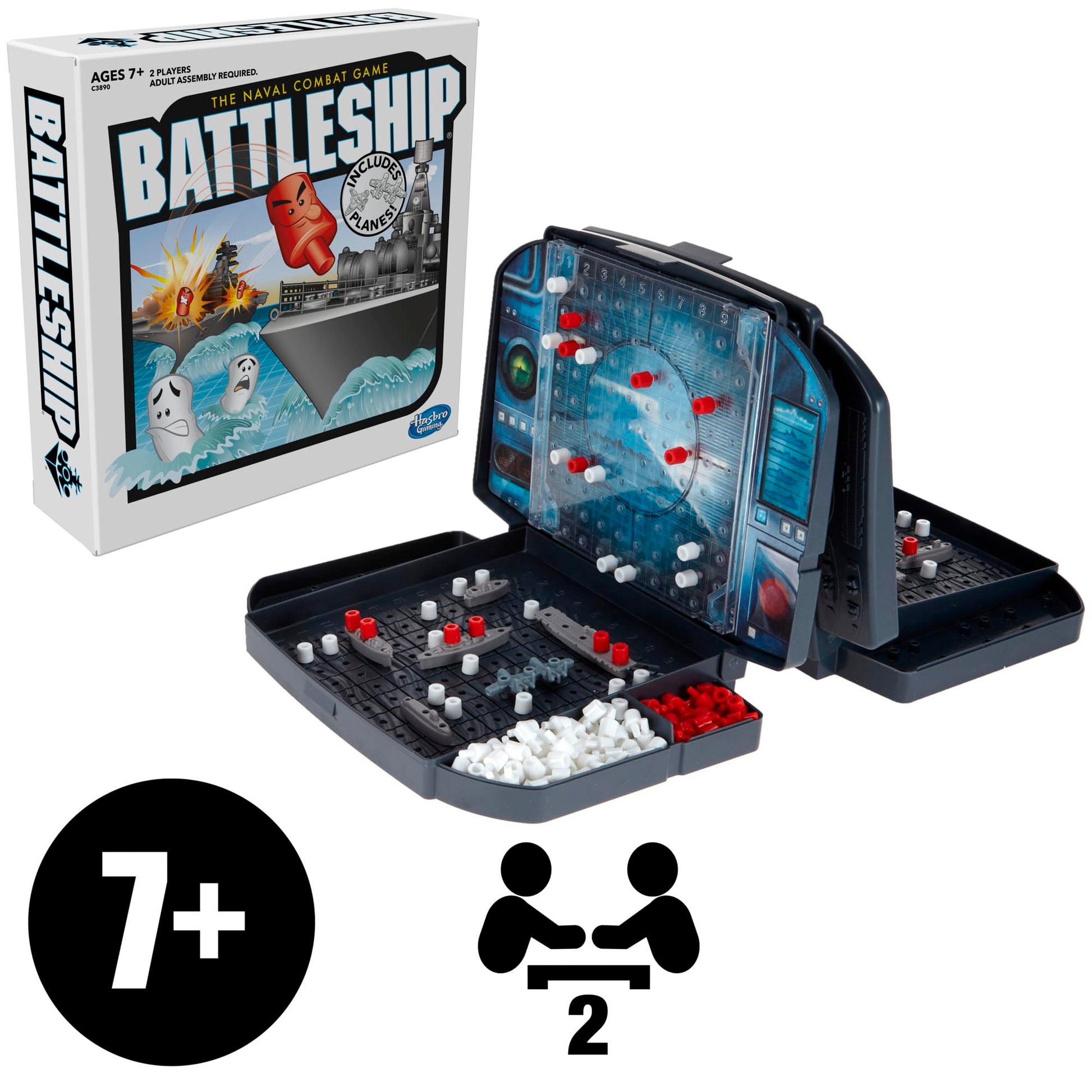 Battleship Board Game with Planes, Strategy Board Game for Kids, Family Games for 1-2 Players, Strategy Games, Ages 7 and Up (Amazon Exclusive) Hasbro Gaming