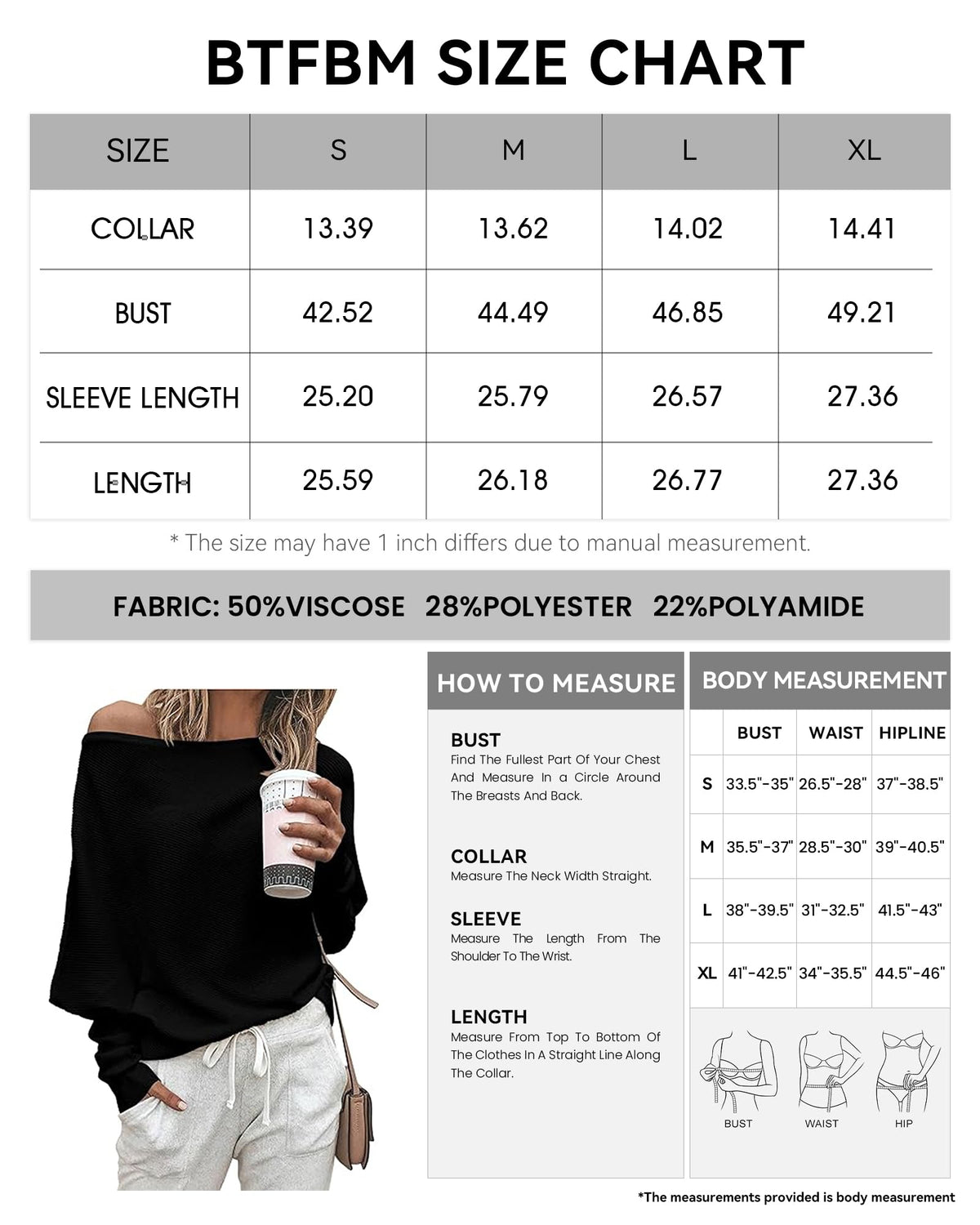 BTFBM Off The Shoulder Tops for Women Loose Knit Boat Neck Sweaters Black 🍁 All In One Marketplace Canada