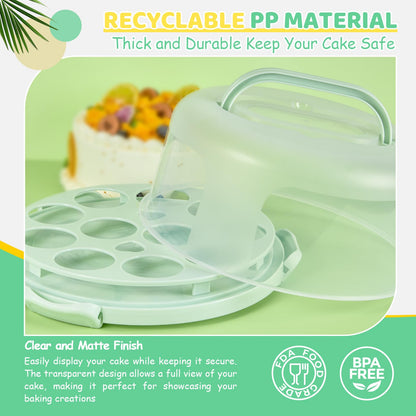 Ohuhu 10" Cake Carrier with Lid, BPA-Free Plastic Container, Leak-Proof 🍁 All In One Marketplace Canada
