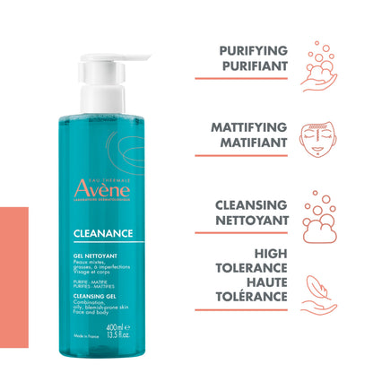 Eau Thermale Avene Cleanance Acne Cleansing Gel Face Wash, 400 mL EAU THERMALE AVENE