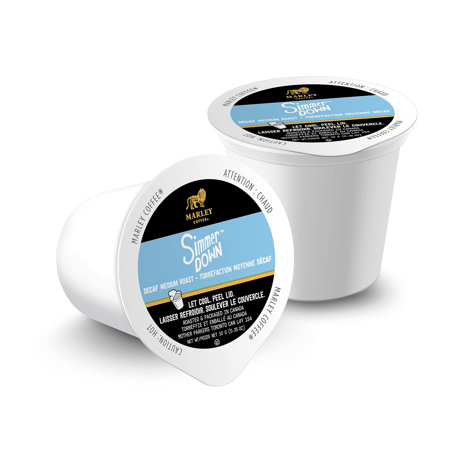 Marley Coffee Single Serve K-Cup Compatible Capsules, Simmer Down Decaf, Swiss Water Process, Medium Roast, 24 Count Marley Coffee