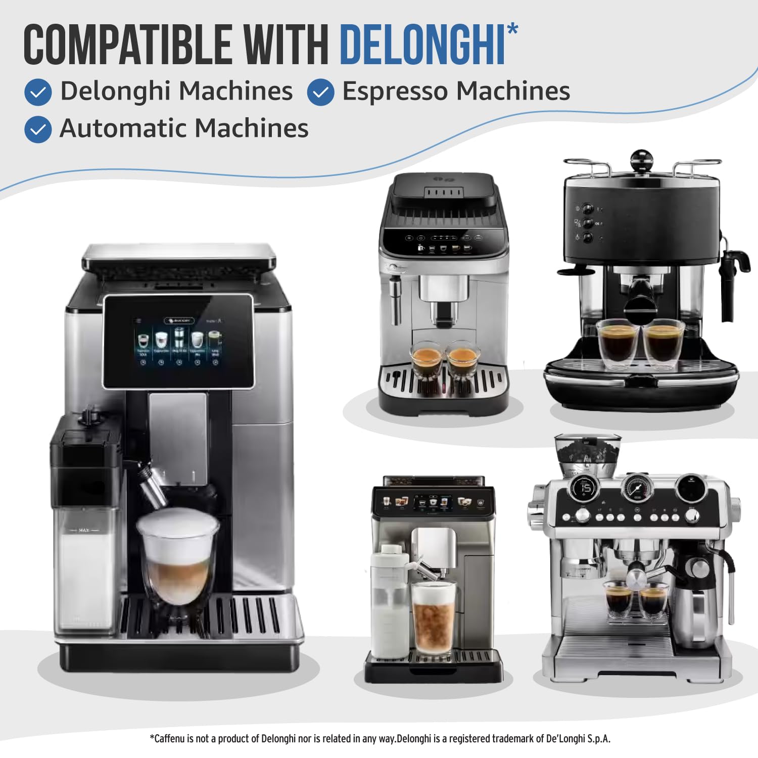 Delonghi Compatible Descaling Solution. 2 Bottles of Descaler Solution. Descaling Kit Removes Limescale For Hotter Coffee. 4 Uses Descaler For Delonghi Coffee Machines. - Available at All In One Marketplace Canada