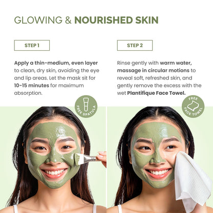 PLANTIFIQUE Clay Mask with Avocado & Superfoods - Korean Face Masks Skincare Products - Dermatologically Tested - Masque Visage Beauté - Gift Idea, 110g / 3.88 fl oz - Available at All In One Marketplace Canada
