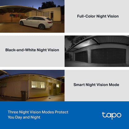 Tapo 2K 3MP QHD Pan/Tilt Outdoor Wired Security Wi-Fi Camera, 360° Visual Coverage, Full-Color Night Vision Up to 98ft, Smart Motion Tracking, Person Detection,Physical Privacy Mode(Tapo C510W)