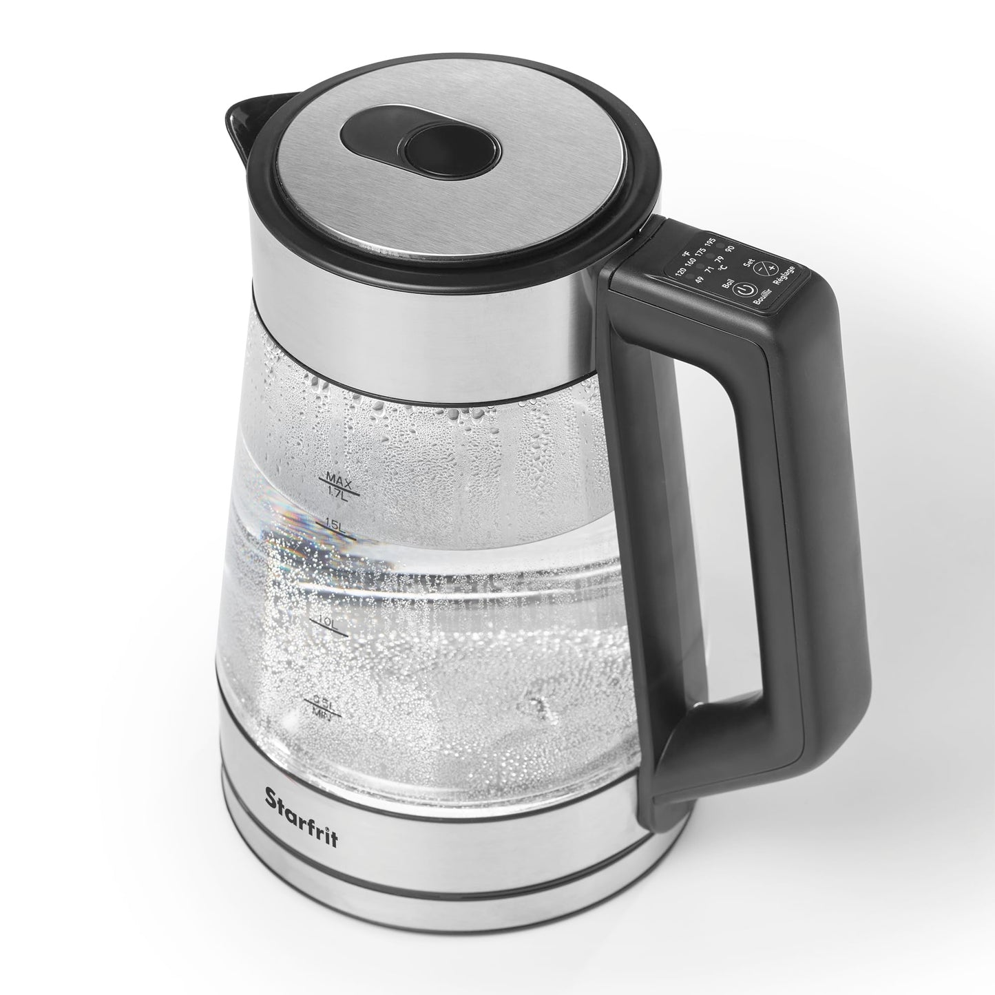 Starfrit Electric Glass Kettle, 1.7L, 5 Temperature Settings Starfrit
