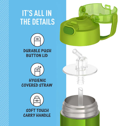 THERMOS FUNTAINER Water Bottle with Straw, 14oz, Lime