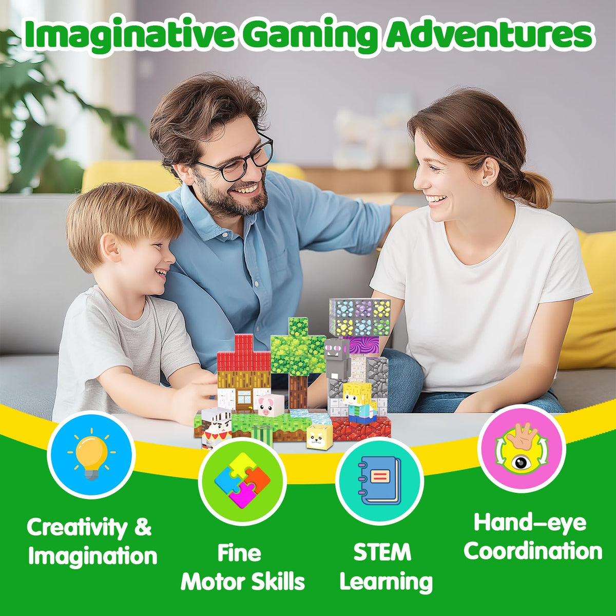 SSAWER Magnetic Blocks, 150PCS Toys Building Blocks Cubes Gifts for Kids 🍁 All In One Marketplace Canada