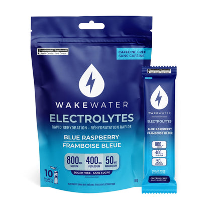 Wake Water Sugar Free Electrolyte Packets, Hydration Powder, Keto & Paleo Friendly Electrolyte Drink Mix, Fasting Hydration Packs, Travel Essentials, Pack of 10 (6g Each) (6 g (Pack of 10), Blue Raspberry)