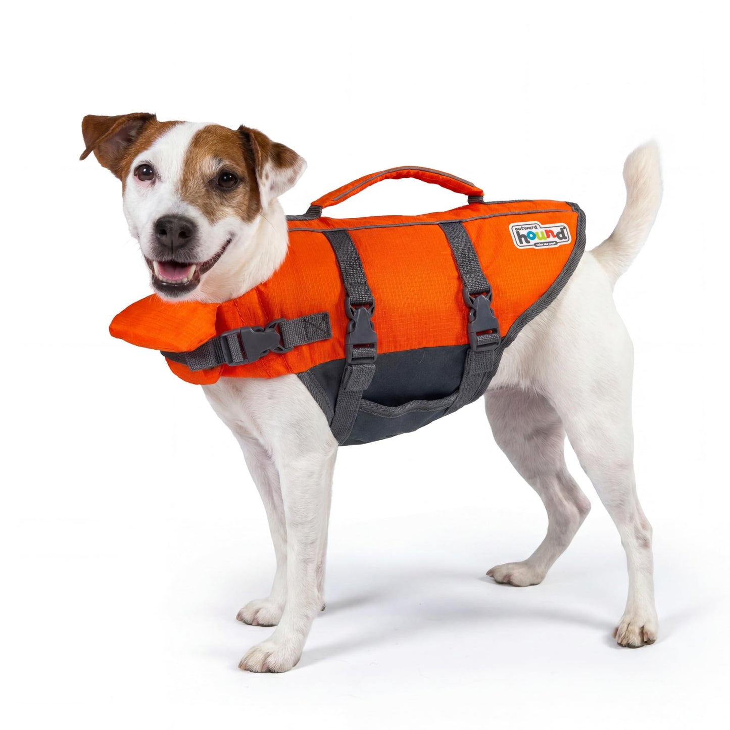 Outward Hound Granby Splash Dog Life Jacket with Handle, Reflective Floating Vest for Swimming & Boating, Maximum Buoyancy, All Skill Levels, Small Dogs & Puppies (16–20" Girth), Orange, Small