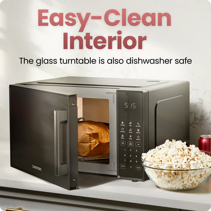 Chefman Countertop Microwave Oven 1.1 Cu. Ft., 1000 Watts with 10 Power Levels, 6 Cooking Presets with One-Touch Express Cook, Eco Mode, Child Safety Lock, & Mute Button - Black 🍁 All In One Marketplace Canada