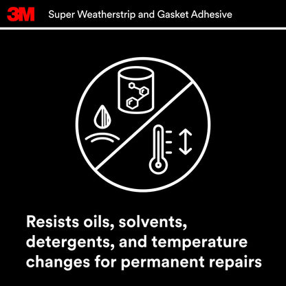 3M Super Weatherstrip and Gasket Adhesive, 5 fl oz., Forms Flexible, Waterproof Bond That Resists Vibration, Resists Oils, Solvents, Detergents and Temperature Changes For Permanent Repairs (08008) 🍁 All In One Marketplace Canada