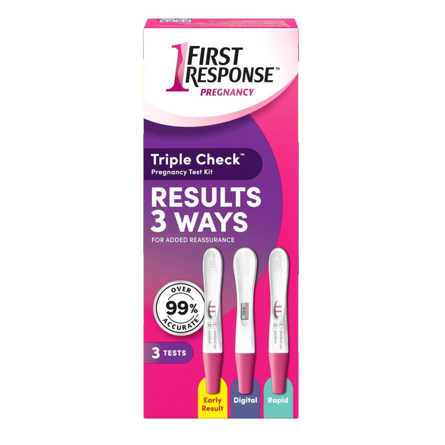 First Response Triple Check - Pregnancy Test Kit - Test 3 Ways- Over 99% Accurate - Analog (2 Count) - Digital (1 Count) - 3 Tests - Available at All In One Marketplace Canada