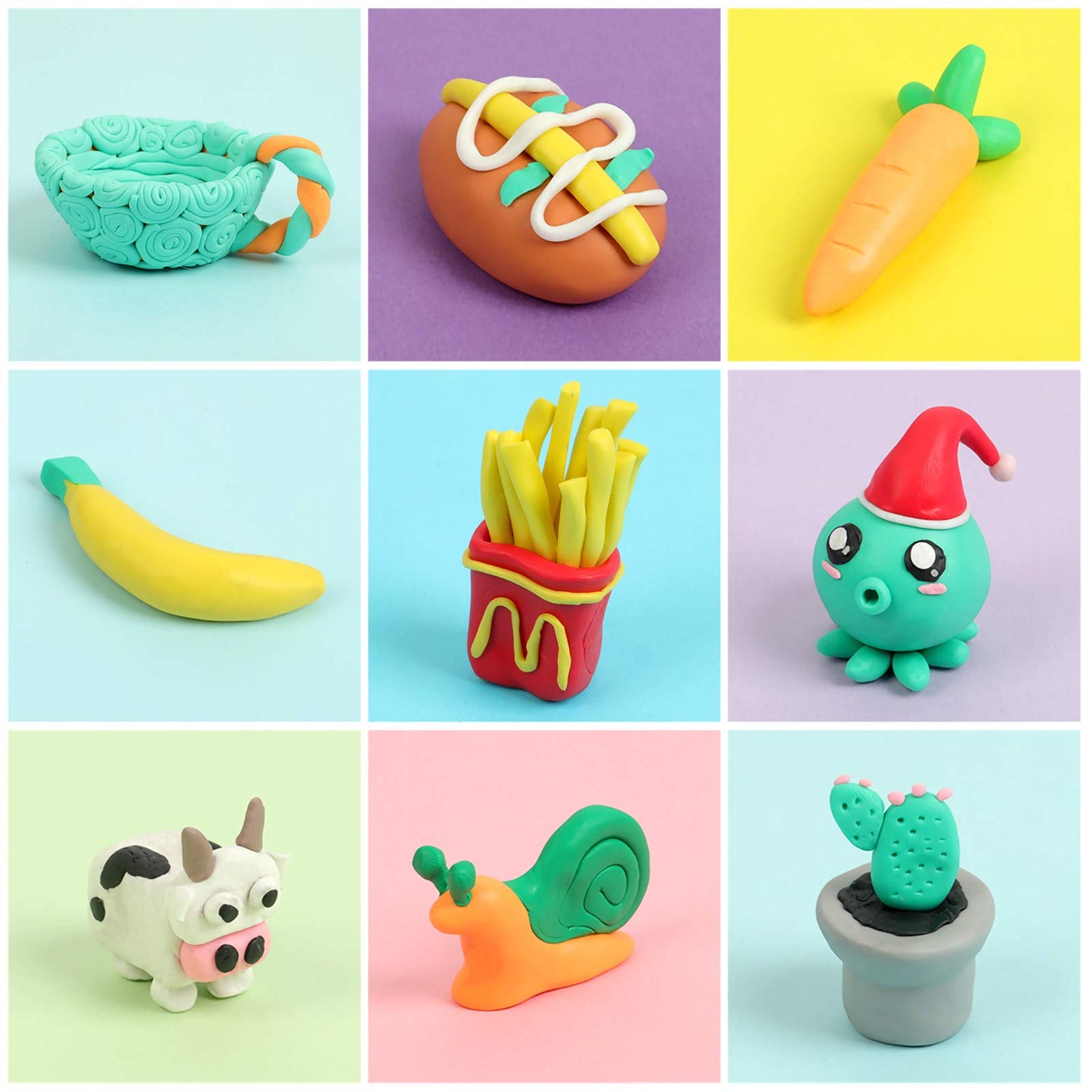Polymer Clay 50 Colors, Modeling Clay for Kids DIY Starter Kits, Oven Baked Model Clay, Non-Sticky Molding Clays with Sculpting Tools, Gift for Children and Artists - Available at All In One Marketplace Canada