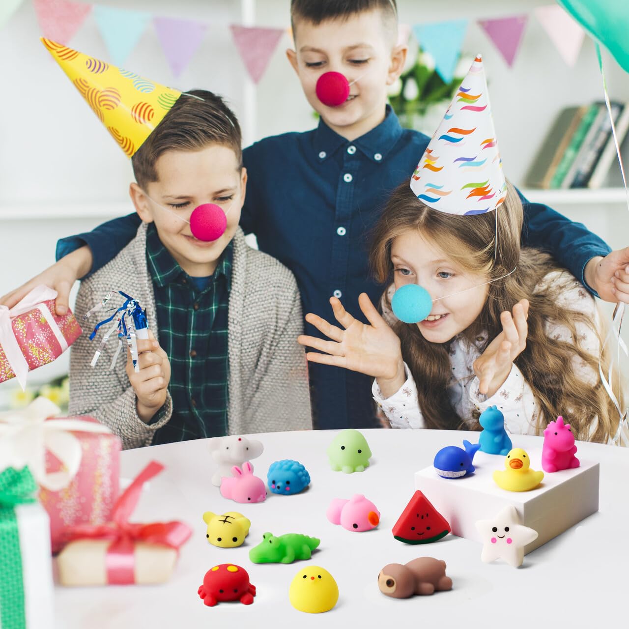JOYIN Mochi Squishy Toys Set, Random 25 Pack Mini Mochi Party Favors for Kids, Easter Gifts for Kids Kawaii Squishy Toy Stress Relief Toys, Goodie Bags Fillers with Storage Box, Classroom Prizes