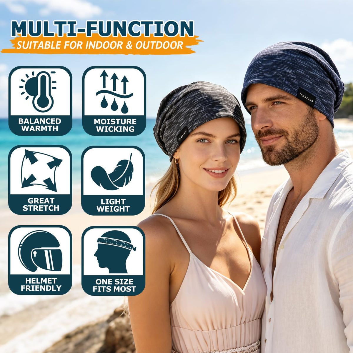 EINSKEY Slouchy Beanie for Men Women, Cotton Multipurpose Daily Headwear 🍁 All In One Marketplace Canada