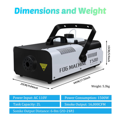 Telbum Fog Machine 1500 Watt and 16,000 CFM Fog with with 2 Sets of Controllers, Professional Smoke Machine for DJ Stage Halloween Party Wedding Christmas 🍁 All In One Marketplace Canada