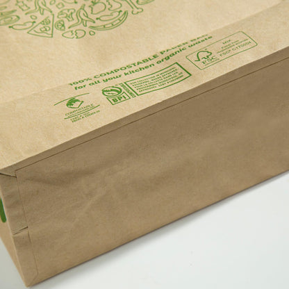 Hytrend-Kitchen Food Waste Bag -35 Bags-%100 Compostable paper Bag - Leak Resistant Liner - Plastic Free - Small-Certified by BNQ and BPI - Available at All In One Marketplace Canada
