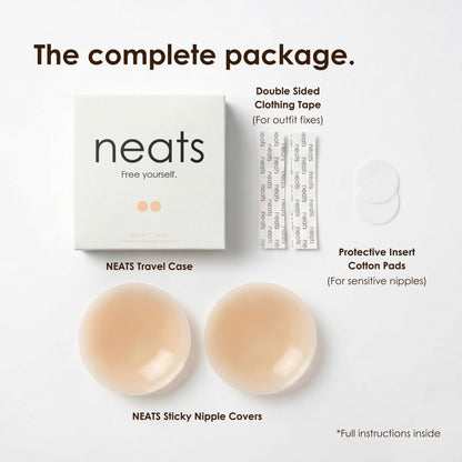 NEATS Nipple Covers for Women, Reusable & Hypoallergenic Nipple Pads, Adhesive Silicone Pasties Bra Champagne