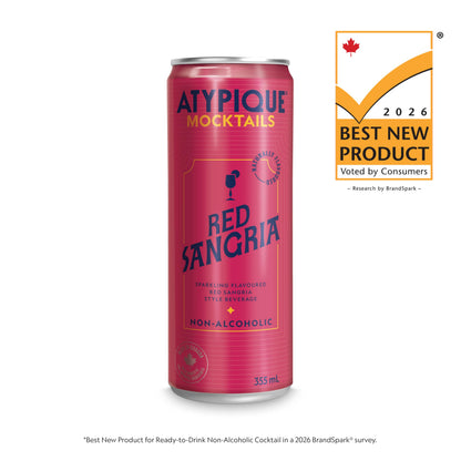 ATYPIQUE Mocktails Non-Alcoholic Cocktail, Red Sangria, 355 mL, 12-Count 🍁 All In One Marketplace Canada