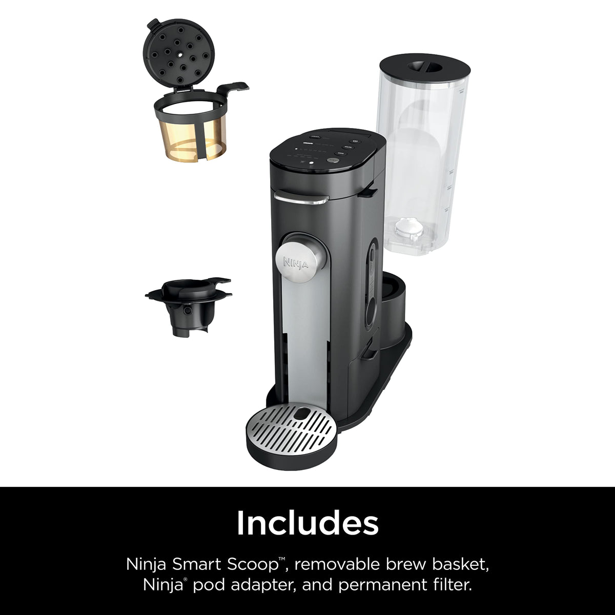 Ninja Pods & Grounds Iced Coffee Maker, K-Cup Pod Compatible, Black, PB040C