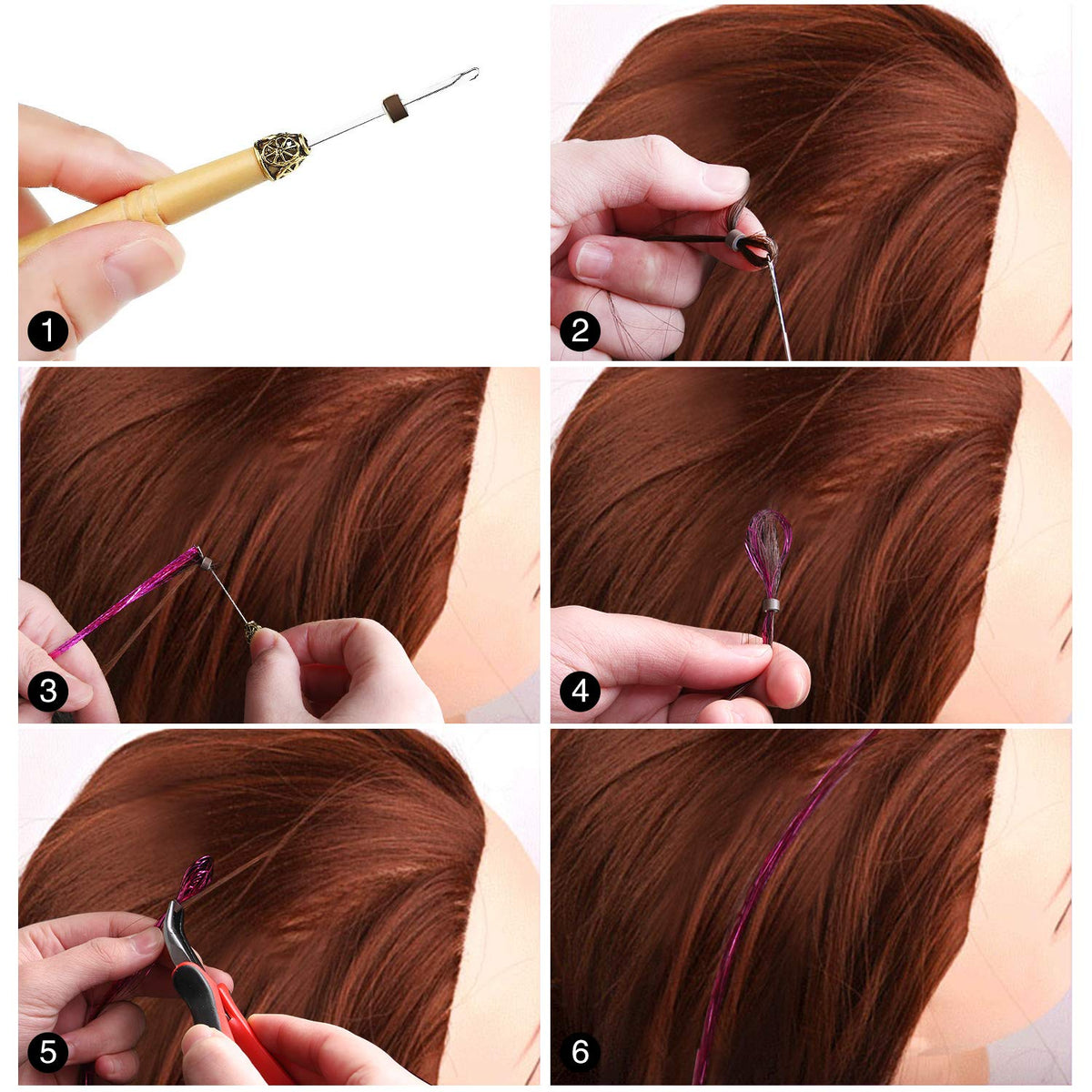FEBSNOW Tinsel Hair Extension with Tool, 47 Inch Glitter Tinsel Strands Kit 🍁 All In One Marketplace Canada