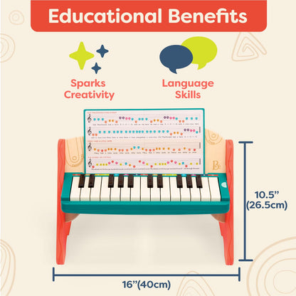B. toys Wooden Piano, Mini Maestro with Songbook - Musical Instrument