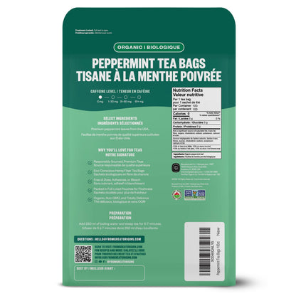 FGO Organic Peppermint Tea, Eco-Conscious Tea Bags, 100 Count, Packaging May Vary (Pack of 1) 🍁 All In One Marketplace Canada