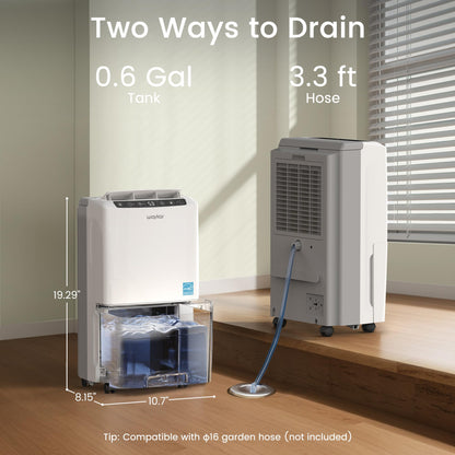 Waykar 2,000 Sq. Ft Energy Star Dehumidifier for Home and Basements, with Auto or Manual Drainage, 0.6 Gal Water Tank Capacity 🍁 All In One Marketplace Canada