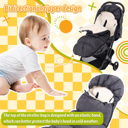 KERHAND Waterproof Winter Stroller Footmuff & Warm Bunting Bag 🍁 All In One Marketplace Canada