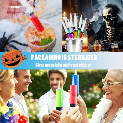 50 Pack Syringes with Tip Cap, 20ml Liquid Syringe BPA-Free Suringes, Washable, Durable, Party Nurses, Halloween, Thanksgiving Day, Birthday Nurses, Christmas 🍁 All In One Marketplace Canada