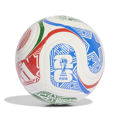 adidas Ballon de football Trionda Club FIFA World Cup 26™ unisexe-adulte, Blanc/Rouge vif/Bleu Glory/Vert, 3