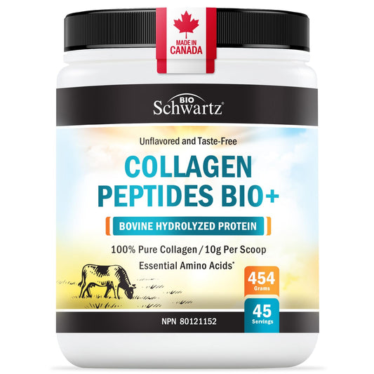 Collagen Peptides Powder | Hydrolyzed Collagen Powder with 18 Essential Amino Acids | Supports Healthy Skin Hair & Nails | Bone & Joint Support | Unflavored, Non GMO, Gluten Free | Easy to Mix | 16 oz - Available at All In One Marketplace Canada