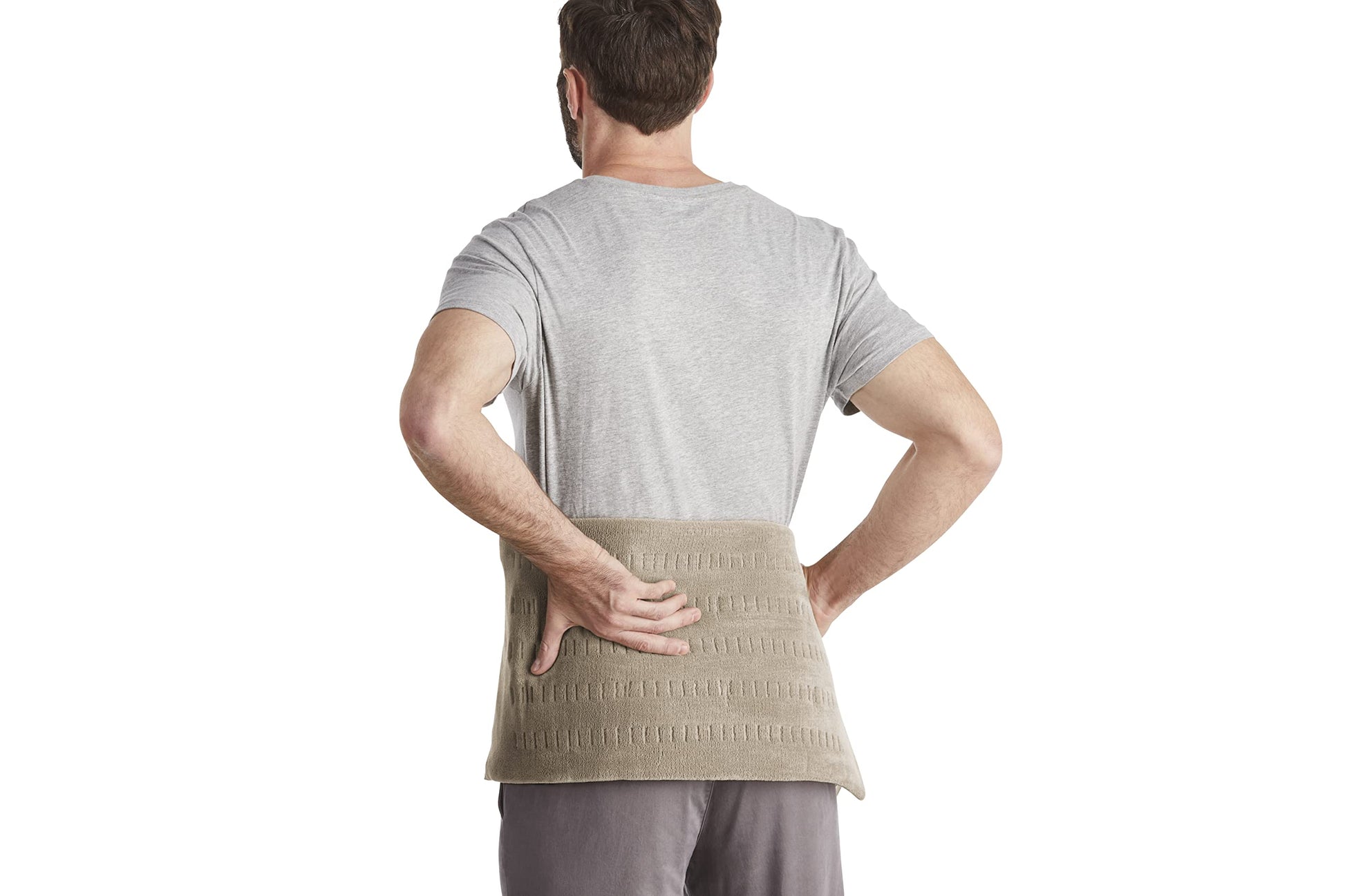 Sunbeam Premium Standard Size Heating Pad with Compact Storage - Moist Electric Heating Pad for Targeted Pain Relief of Back, Neck and Shoulders, 4 Heat Settings, 2 Hour Auto-Off, 12 x 15 inch, Beige - Available at All In One Marketplace Canada