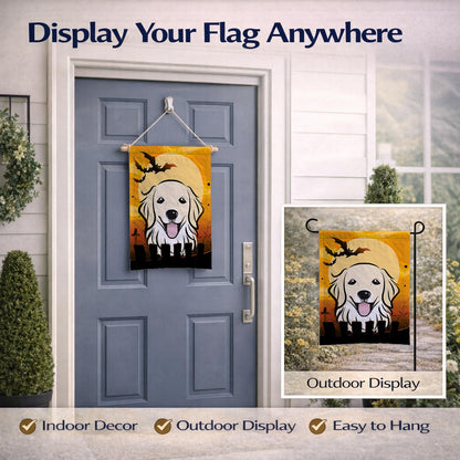 Drapeau de jardin Caroline's Treasures BB1763GF Golden Retriever d'Halloween, petite taille, multicolore
