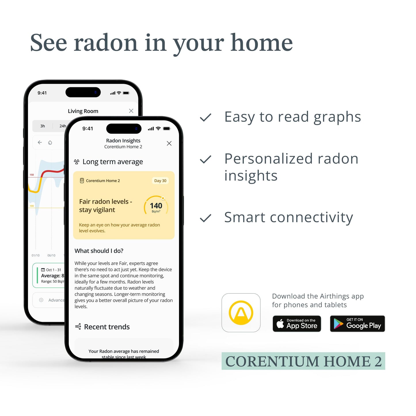 Airthings 325 Corentium Home 2 Smart Digital Radon Detector - Portable and Easy-to-use Radon Testing with Bluetooth connectivity and Humidity & Temperature Sensors 🍁 All In One Marketplace Canada