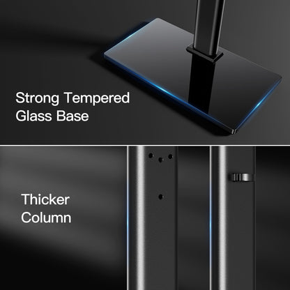 PERLESMITH Swivel Universal TV Stand/Base - Table Top TV Stand for 24-60 inch LCD LED TVs - Height Adjustable TV Mount Stand with Tempered Glass Base, VESA 400x400mm, Holds up to 99lbs PSTVS09 PERLESMITH
