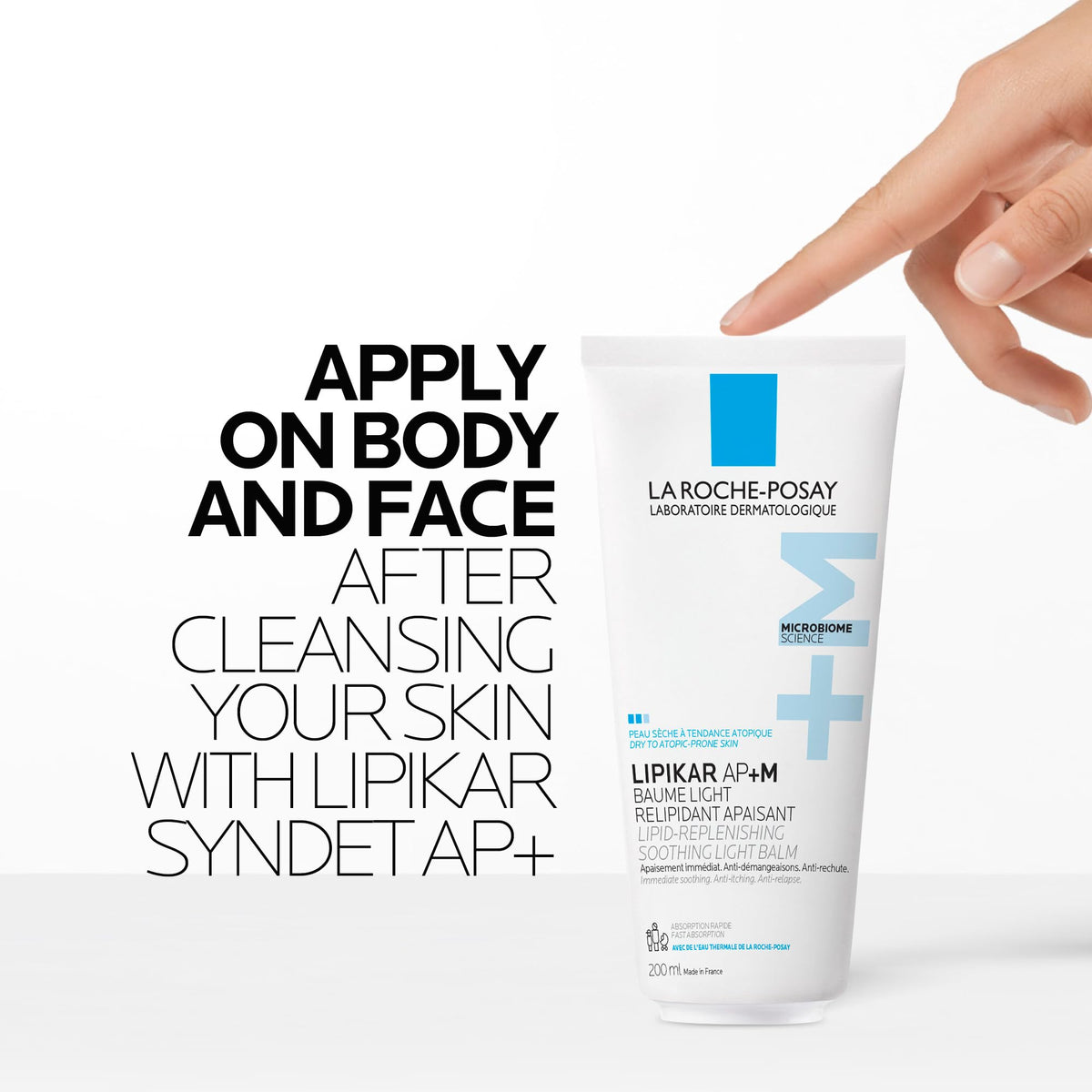 La Roche Posay Lipikar Baume Light AP+M, Body Lotion for Dry Skin, Lightweight Moisturizer with Shea Butter & Niacinamide for Body, Face & Hands, Fragrance Free, Recommended by Dermatologists, 200mL