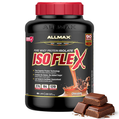 ALLMAX ISOFLEX Whey Protein Isolate, Chocolate, 5 lb