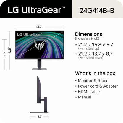 LG Ultragear 24" Gaming Monitor 24G414B-B 144Hz FHD IPS G-SYNC