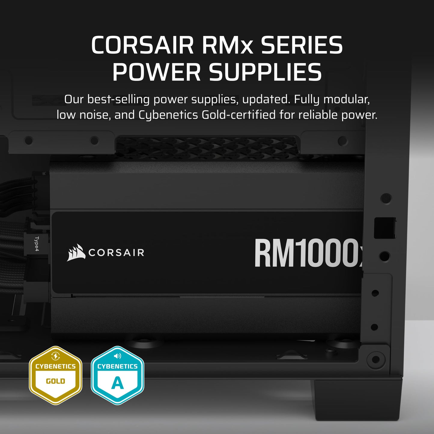 CORSAIR RM1000x Fully Modular Low-Noise ATX Power Supply – ATX 3.1 Compliant – PCIe 5.1 Support – Cybenetics Gold Efficiency – Native 12V-2x6 Connector – Black 🍁 All In One Marketplace Canada